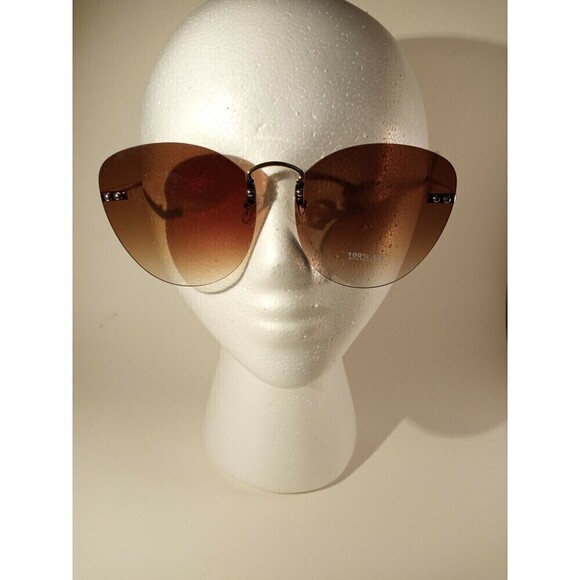 Torrid Circle Tortoise Rimless Sunglasses Women 's Faded Lens New - Picture 1 of 4